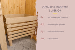 Karibu Sauna Yuma 38 mm, inkl. 9 kW Ofen integr. Steuerung – Vorschau 6