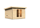 Karibu Gartensauna "Saunahaus Mainburg 1" mit Vorraum 4 Personen Natur ohne Ofen