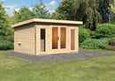 Karibu Gartensauna "Saunahaus Mainburg 2" mit Vorraum 4 Personen Natur ohne Ofen