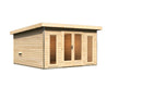 Karibu Gartensauna "Saunahaus Mainburg 3" mit Vorraum 4 Personen Natur ohne Ofen