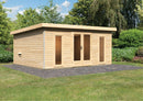 Karibu Gartensauna "Saunahaus Mainburg 4" mit Vorraum 4 Personen Natur ohne Ofen