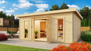 Karibu Gartensauna "Saunahaus Mainburg 4" mit Vorraum 4 Personen Natur ohne Ofen