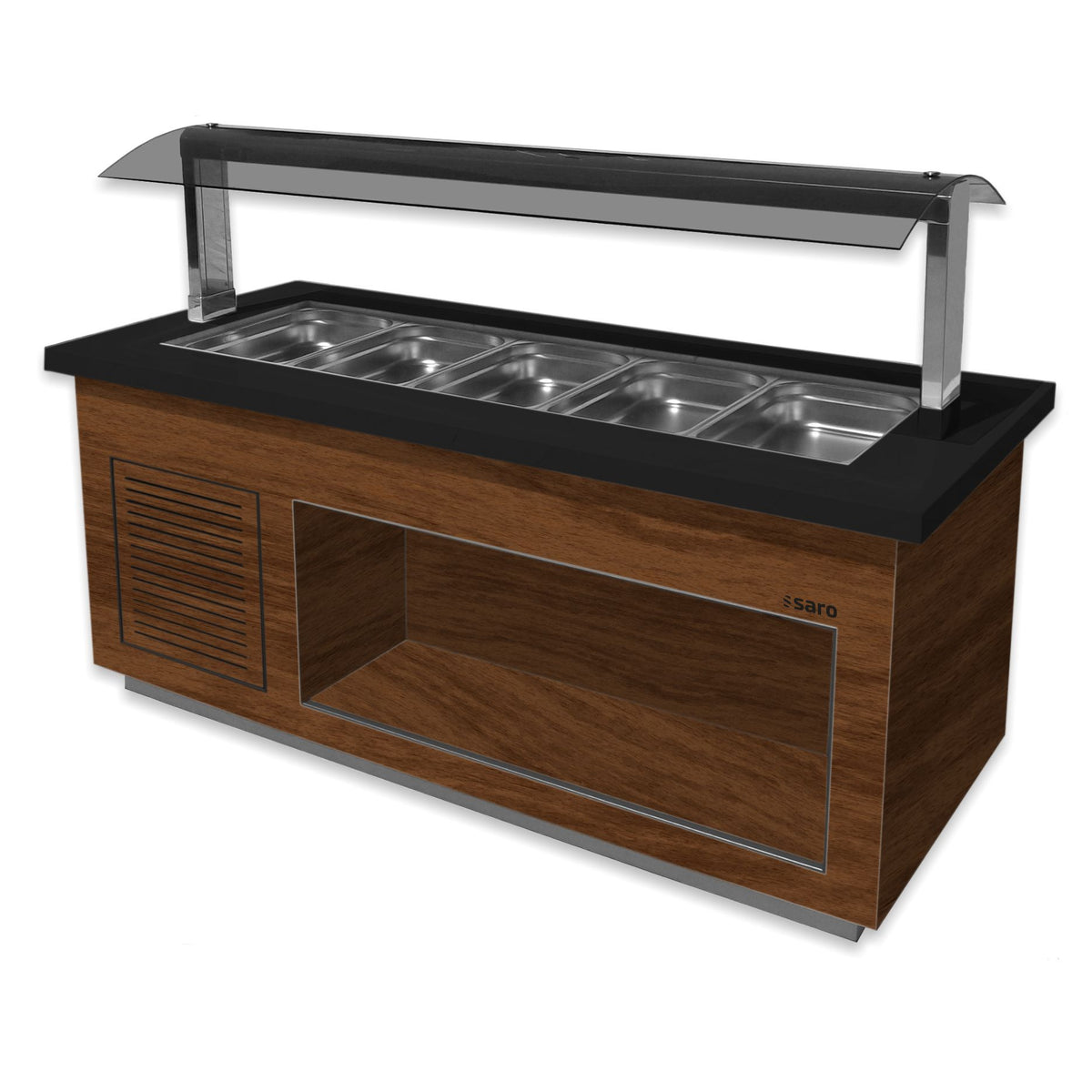 SARO Salatbar f.5x 1/1 GN, PREMIUM LINE SB-K200 Walnuss