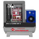 Airpress Schraubenkompressor 10 bar 200L 7.5 PS/5.5 kW 690 l/min (APS 7.5 Combi Dry X G2)