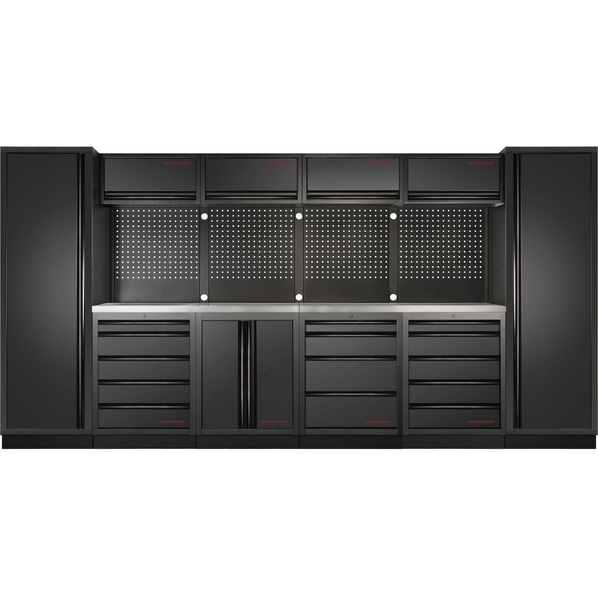 KRAFTWERK MOBILIO BLK 6 moduli combinati completi con parete forata in acciaio inox 430