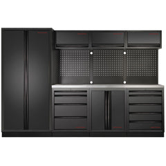 KRAFTWERK MOBILIO BLK combinazione a 4 elementi con parete forata, acciaio inox 430 – Vorschau 1