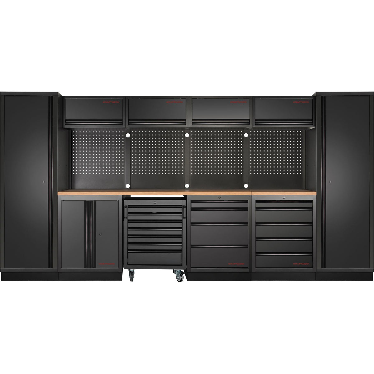 KRAFTWERK MOBILIO-EX BLK Combinazione a 6 moduli con pannello forato, faggio
