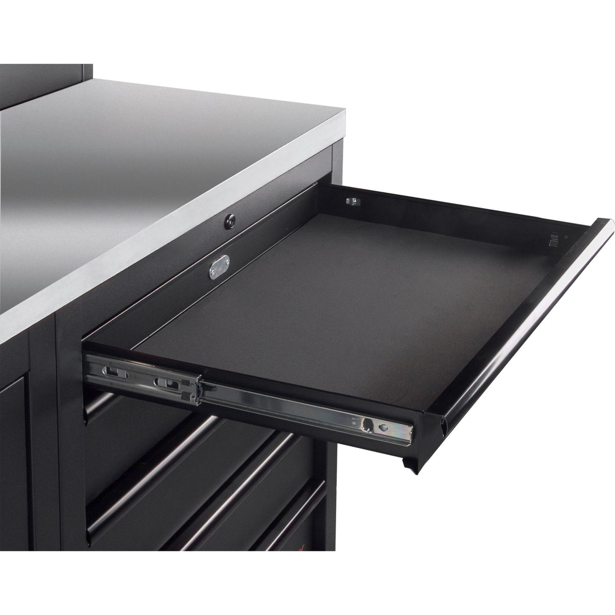 KRAFTWERK MOBILIO BLK combinazione a 4 elementi con parete forata, acciaio inox 430