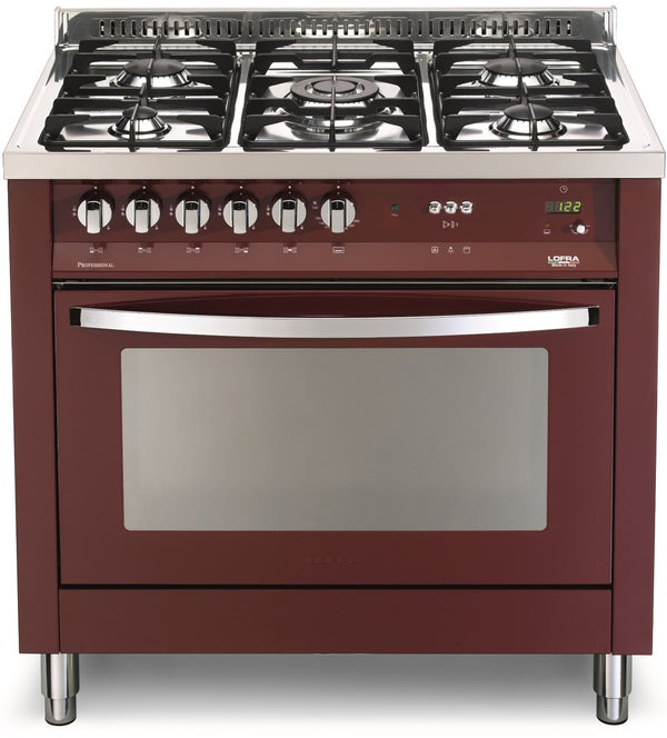 LOFRA - RAINBOW - GAS SINGLE OVEN 90 cm - PRG 96 GVT/C - Burgundy 