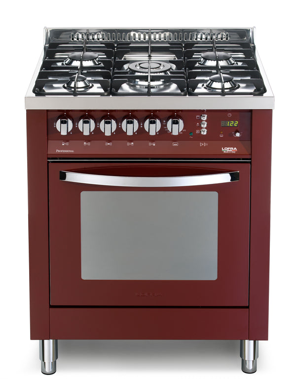 LOFRA - RAINBOW - GAS SINGLE OVEN 70 cm - PR76 GVT/CI - Burgundy 