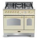 LOFRA - DOLCEVITA - GAS - DOUBLE OVEN 90 cm - RBID 96 GVGTE/ CI - IVORY brass finish 