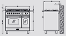 LOFRA - DOLCEVITA - GAS - DOUBLE OVEN 90 cm - RBID 96 GVGTE/ CI - IVORY brass finish 
