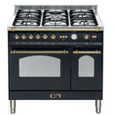 LOFRA - DOLCEVITA - GAS - DOUBLE OVEN 90cm - RNMD 96 GVGTE/ CI - BLACK brass finish 