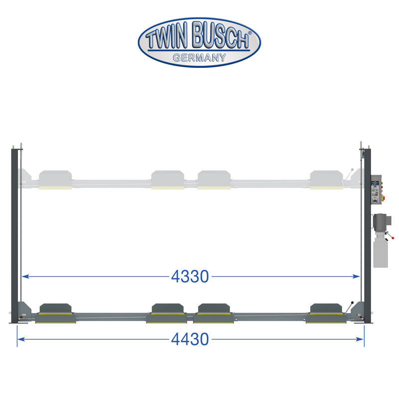 Twinbusch 4 Säulen Doppelparkhebebühne GREY-Line - 3.6 t