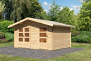 Karibu großes Gartenhaus “Lagor 1” Satteldach zum Wohnen mit zwei Räumen aus Holz