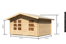 Karibu großes Gartenhaus “Lagor 1” Satteldach zum Wohnen mit zwei Räumen aus Holz