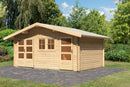Karibu großes Gartenhaus “Lagor 2” Satteldach zum Wohnen mit zwei Räumen aus Holz