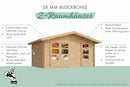 Karibu großes Gartenhaus “Lagor 2” Satteldach zum Wohnen mit zwei Räumen aus Holz