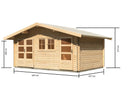 Karibu großes Gartenhaus “Lagor 2” Satteldach zum Wohnen mit zwei Räumen aus Holz