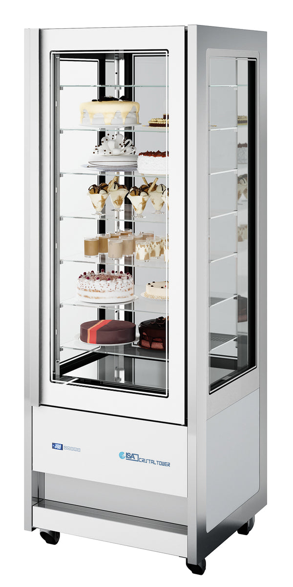 Vitrine réfrigérée panoramique NordCap CRISTAL TOWER 750 RV CH BLANC