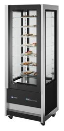 NordCap panoramic refrigerated display case CRISTAL TOWER 750 RV TN BLACK