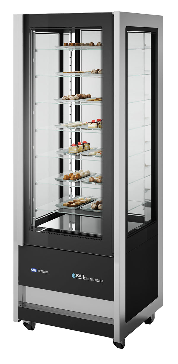 Vitrine réfrigérée panoramique NordCap CRISTAL TOWER 750 RV CH BLACK