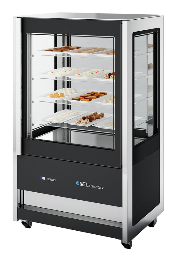 Vitrine réfrigérée panoramique NordCap CRISTAL TOWER 930 LH RV TN BLACK