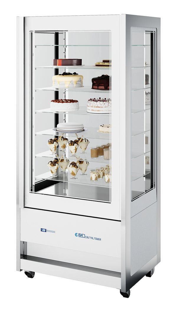 Vitrine réfrigérée panoramique NordCap CRISTAL TOWER 930 RV TN BLANC