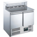 Tavolo pizza SARO, 2 sportelli, con alzata, modello EPS 900