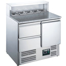 SARO Pizzatisch, Tür + 2 Schubl., Aufsatz, EPS 900 1/2
