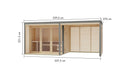 Karibu Gartensauna "Saunahaus Ares 3 mit 2,70 m Anbaudach" 5 Personen