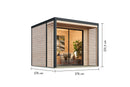 Karibu Gartenhaus Holz & Metall “Saturn” Flachdach modern in Natur