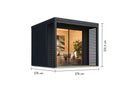 Karibu Gartenhaus Holz & Metall “Saturn” Flachdach modern in Anthrazit