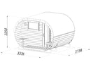 Palmako Sauna Anette 3,0+1,5 m² aus Holz, 42 mm