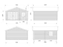 Palmako Gartenhaus Irene 21,9+5,2 m² aus Holz, 44 mm