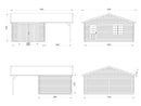 Palmako Roger 19,0+16,2 m2 mit Holztor