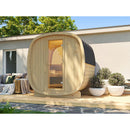 Fjordholz Barrel Sauna Model Bus 160 with Half-Round Window