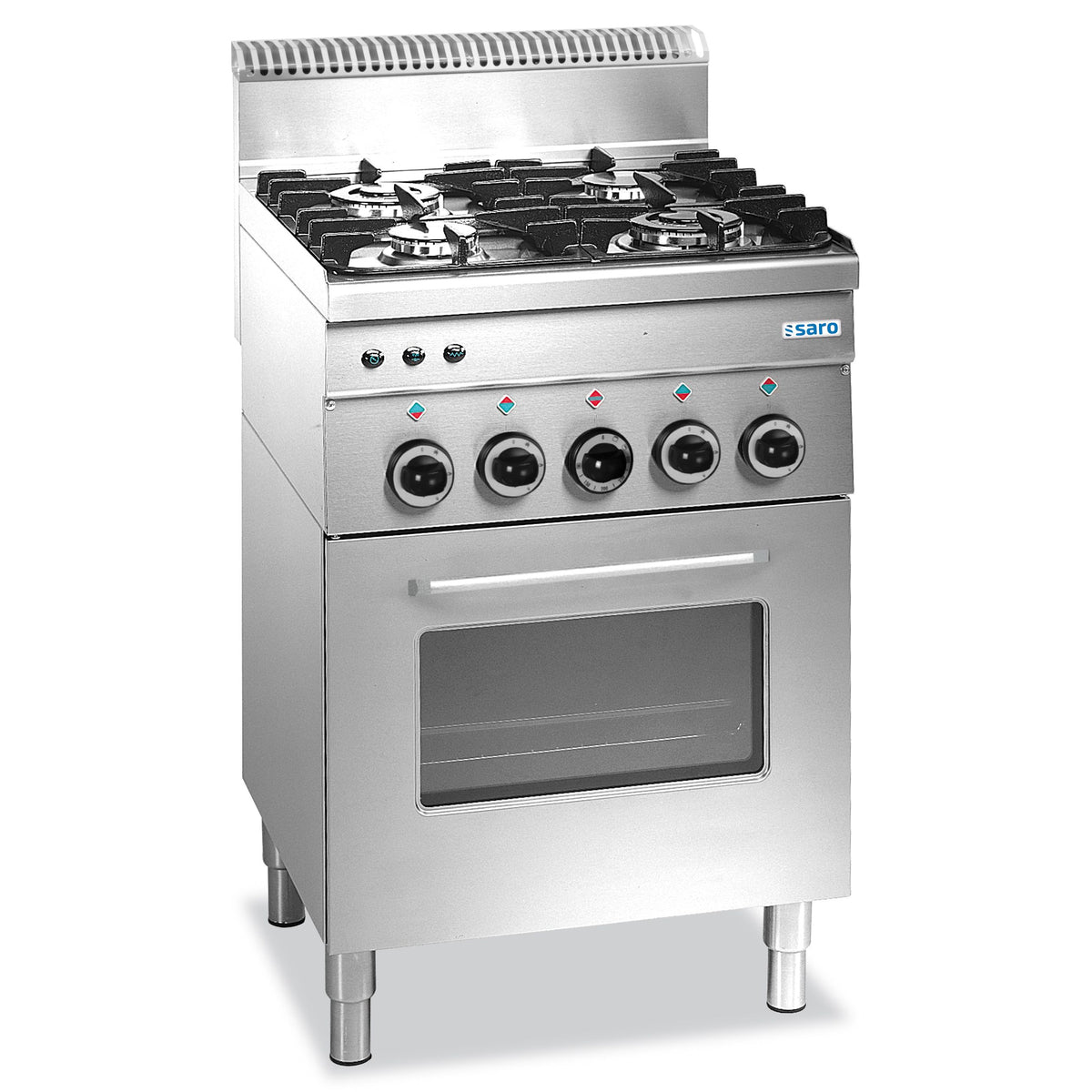SARO Cucina a gas + Forno elettrico + Grill, 4 fuochi, Linea 600, G4SFE6