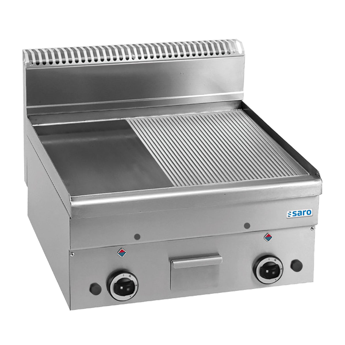 SARO Gasgrillplatte, glatt+gerillt, 1000x600, GFT66LR