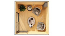 Karibu Poolhaus “Dice 1” Flachdach ca. 3x3m (3.08x3.08m) modern aus Holz in Natur
