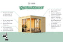 Karibu Poolhaus “Dice 3” Flachdach ca. 3x3m (3.08x3.08m) modern aus Holz in Natur