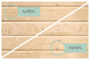 Karibu Poolhaus “Dice 3” Flachdach ca. 3x3m (3.08x3.08m) modern aus Holz in Natur