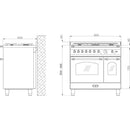 LOFRA - DOLCEVITA - DOUBLE OVEN 90 cm - RBPD 96 MFTE/CI - PEARL WHITE - brass finish 