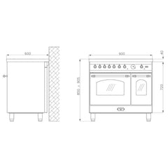 LOFRA - DOLCEVITA INDUKTION - DOUBLE OVEN 90cm - RNMD 96 MFTE/ 5IF - Black Bronze Finish – Vorschau 4