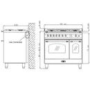 LOFRA - VENEZIA Complete Set Range Cooker 90 cm wide and Professional Extractor Hood 