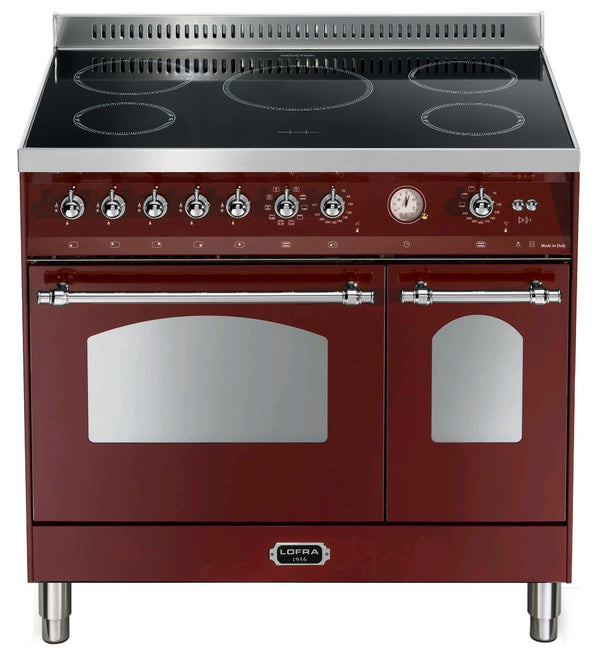 LOFRA - DOLCEVITA INDUCTION - DOUBLE OVEN 90 cm - RRD 96 MFTE/ 5I - Burgundy Chrome Finish 