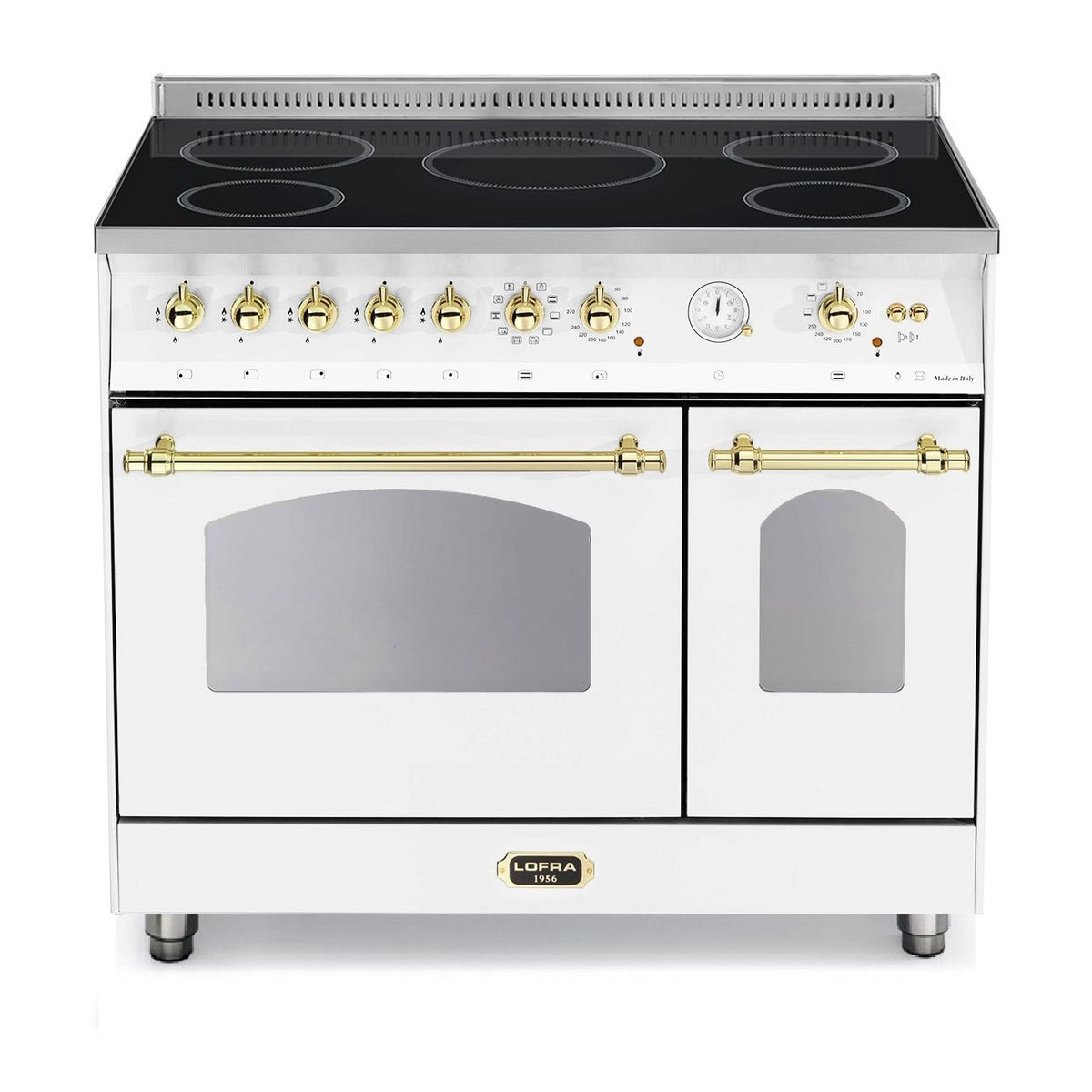 LOFRA - DOLCEVITA INDUCTION - DOUBLE OVEN 90 cm - RBPD 96 MFTE/ 5I - pearl white - brass finish 