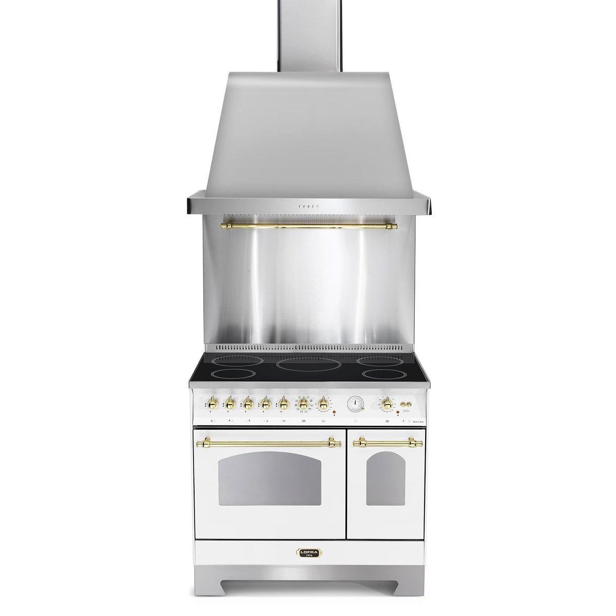 LOFRA - DOLCEVITA INDUCTION - DOUBLE OVEN 90 cm - RBPD 96 MFTE/ 5I - pearl white - brass finish 