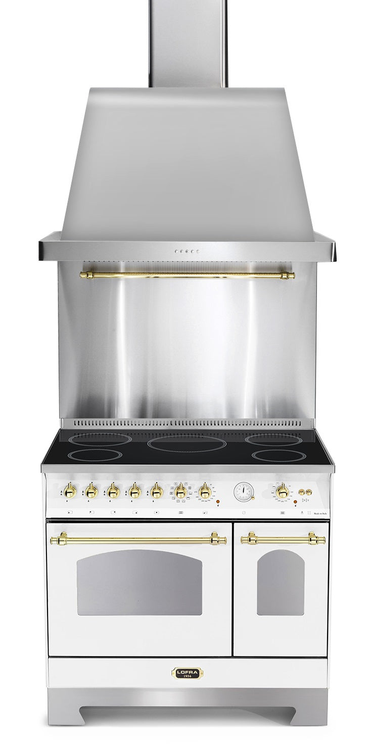 LOFRA - DOLCEVITA INDUCTION - DOUBLE OVEN 90 cm - RBPD 96 MFTE/ 5I - pearl white - brass finish 