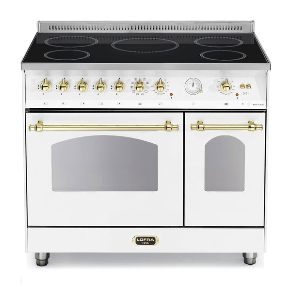 LOFRA - DOLCEVITA INDUCTION - DOUBLE OVEN 90 cm - RBPD 96 MFTE/ 5I - pearl white - brass finish 